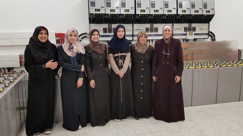 female researches in engineering lab