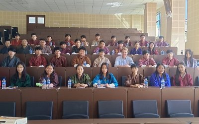 lecture on timber engineering to final-year civil engineering students and staff