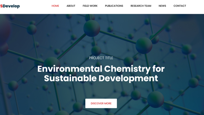 Screenshot of the project website